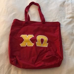 Brand new Chi Omega stitched letters tote!
